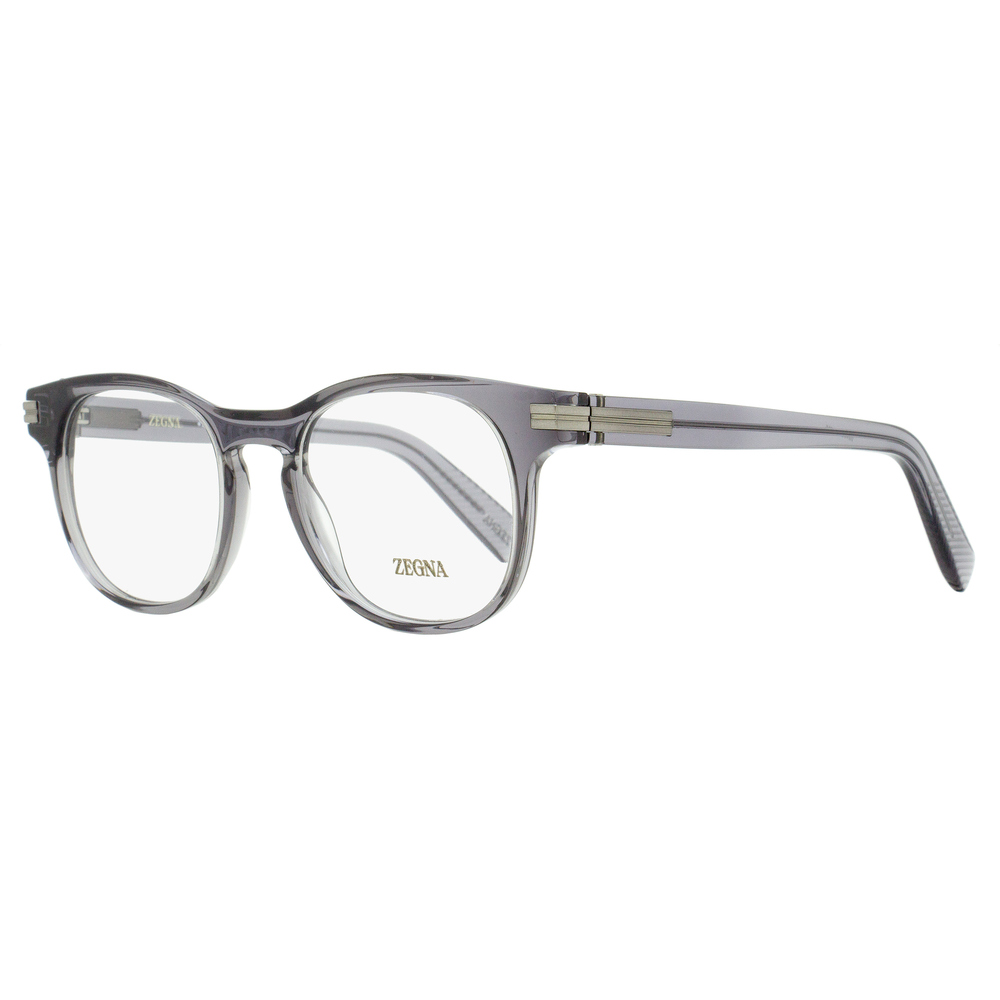 Zegna Keyhole Oval Eyeglasses EZ5268 020 Transaparent Gray 51mm